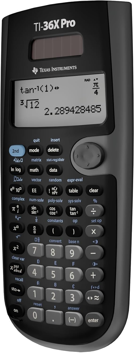 Texas Instruments TI-36X Pro Ingeniería/Calculadora científica | 9.7 pulgadas | Negro.