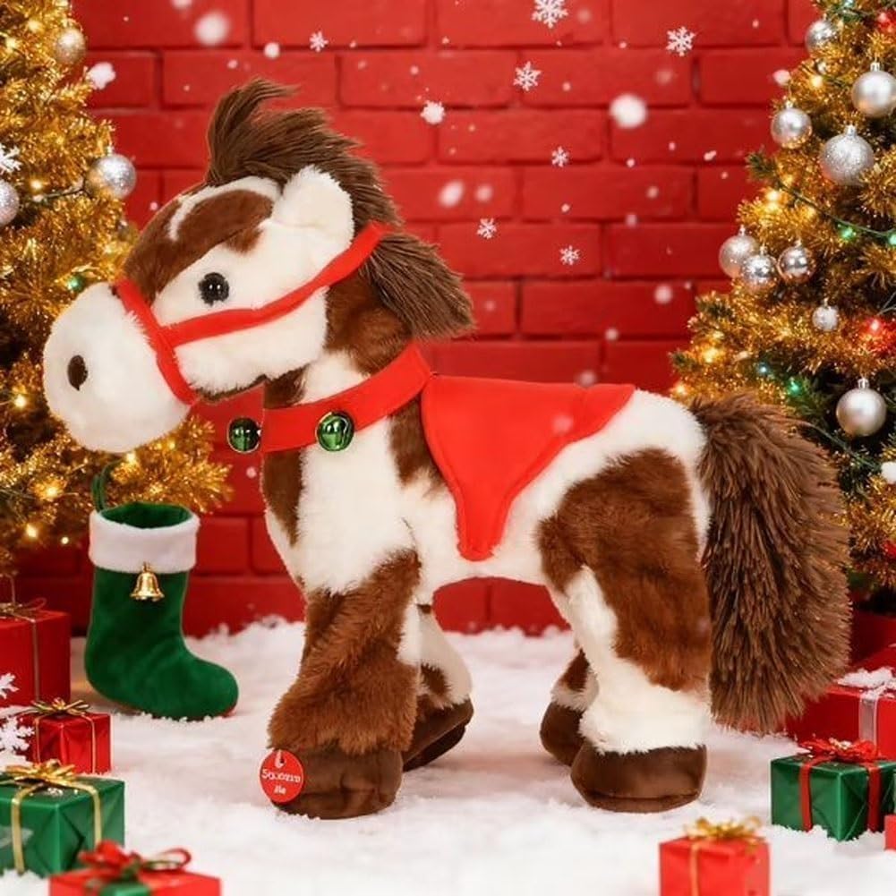FOUR KAQA Spotted - Caballo eléctrico de peluche poni