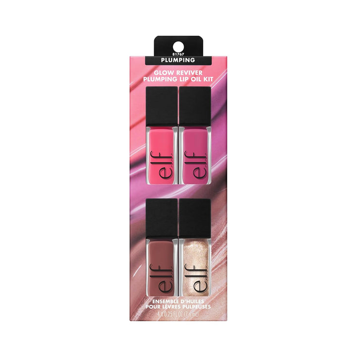 e.l.f. Glow Reviver Kit de Aceite Labial Voluminizador, Aceites Lab...