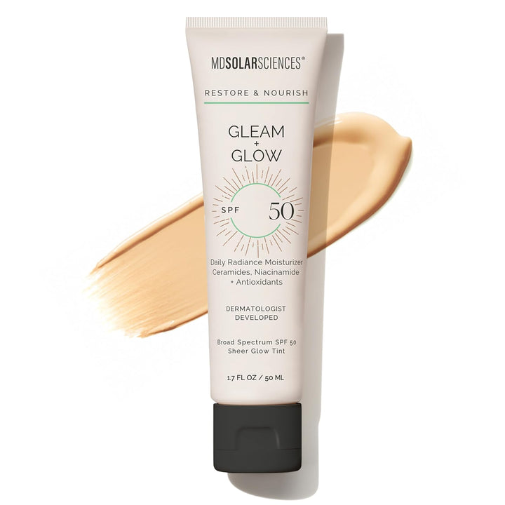 MDSolarSciences Gleam + Glow Protector solar SPF 50 | Hidratante te...