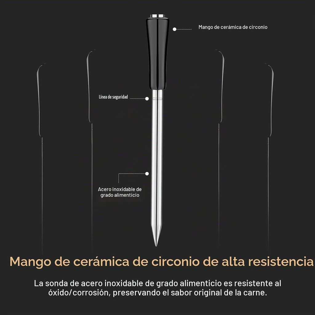 INKBIRD Termómetro de carne inalámbrico, termómetro inteligente para carne Bluetooth, IP67 impermeable con caja recargable para parrilla al aire libre, ahumador, barbacoa, asador, aplicación iOS y