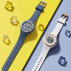 GOLDEN HOUR Reloj deportivo impermeable para mujer con cronógrafo digital y correa de silicona