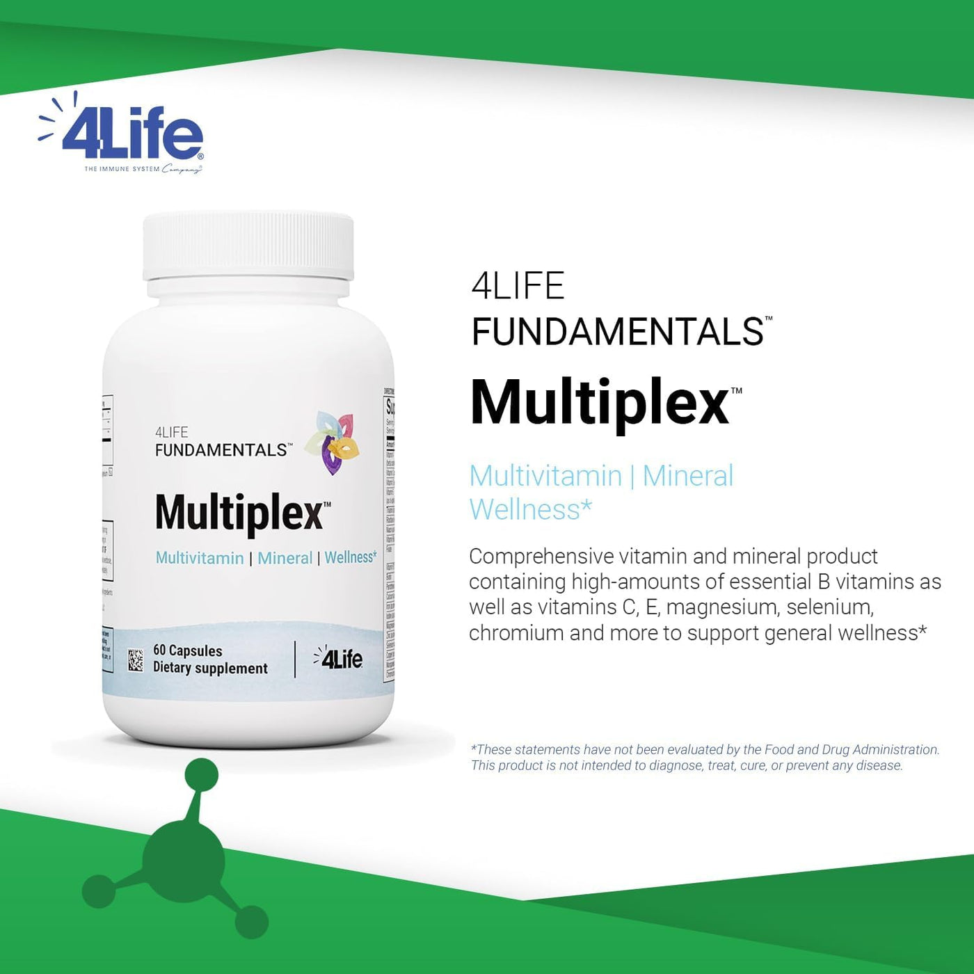 4Life Multiplex Suplemento de bienestar mineral multivitamínico, 60...
