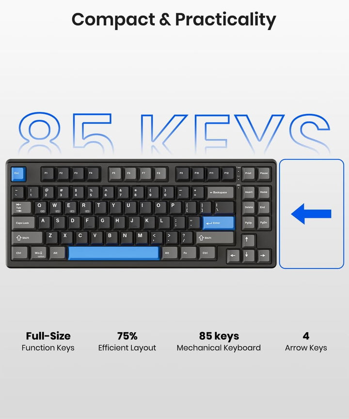 Teclado mecánico inalámbrico, montado con junta, con sonido cremoso...