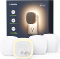 AUVON - Luz nocturna LED retroiluminada enchufable, 4 paquetes, sensor de movimiento y del anochecer al amanecer