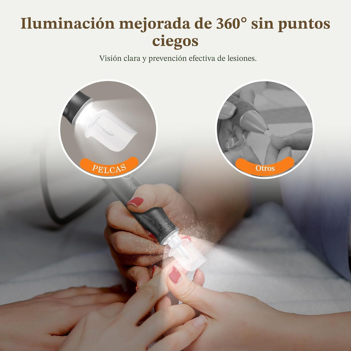 PELCAS Limadora de Uñas Eléctrica, taladro de uñas inalámbrico de 1...
