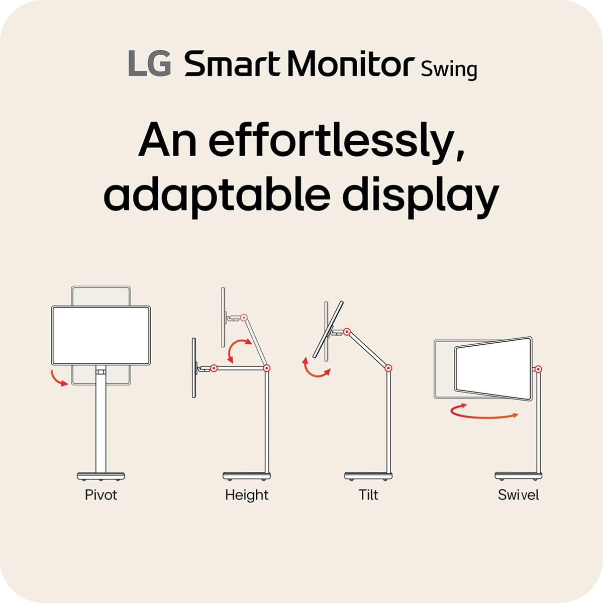 LG Smart Monitor Swing 32U889SA-W 32 pulgadas 4K UHD (3840x2160) IP...