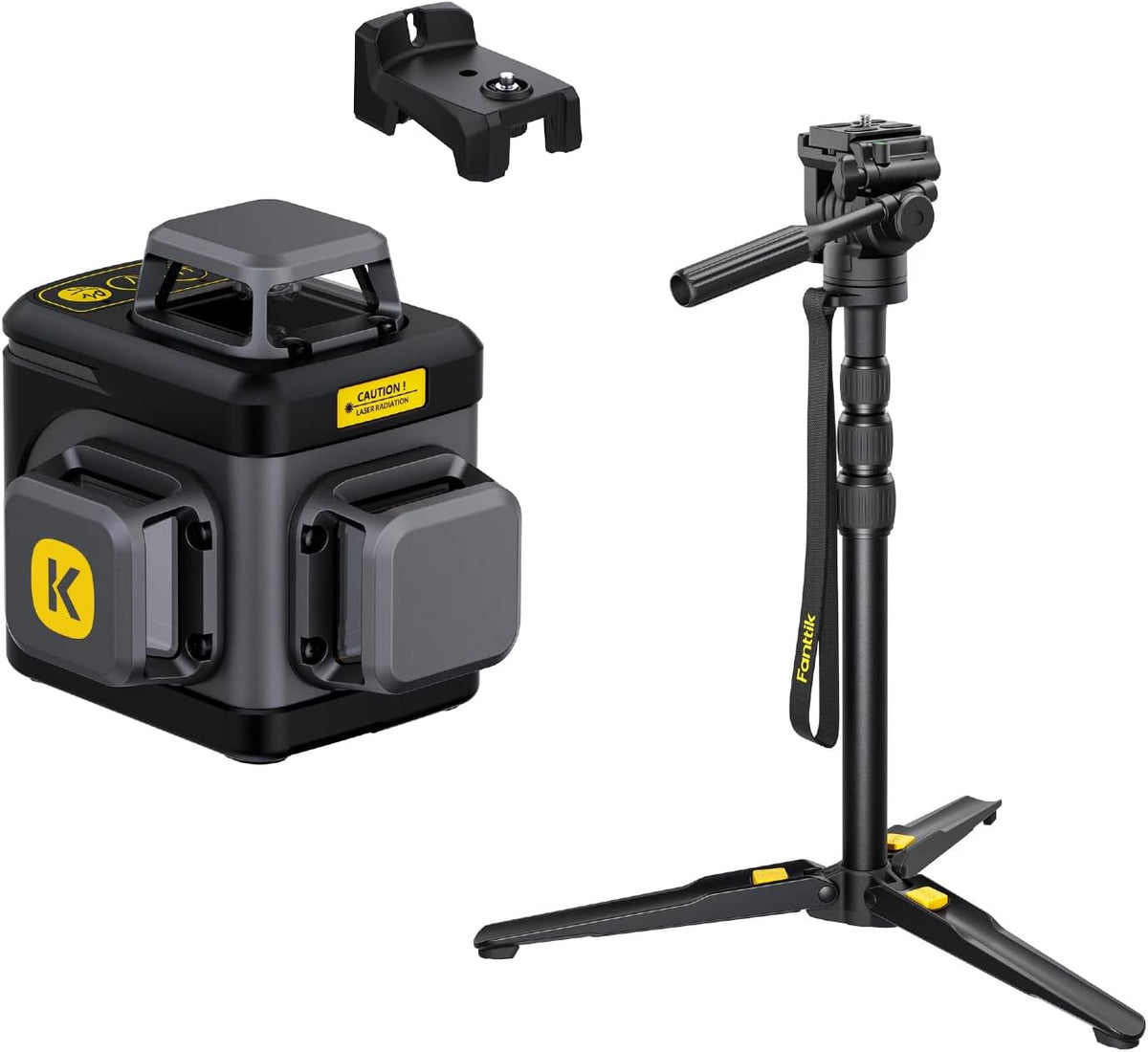 Fanttik Nivel láser D12 Ace 360 autonivelante con trípode de 43.2 pulgadas, láser cruzado verde 3D recargable de 360°, fácil de usar para construcción y colgar cuadros