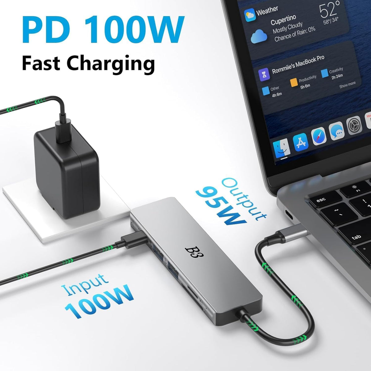 B3 BIGTHREE, TC059, hub USB 3.0 de 2 puertos