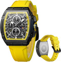 OLEVS Relojes para Hombre Casual Lujo Cara Grande Cronógrafo Multifuncional Relojes de Hombre Correa de Silicona/Nylon Duradera 3 ATM Resistente al Agua Reloj de Hombre Fecha Fase Lunar Reloj