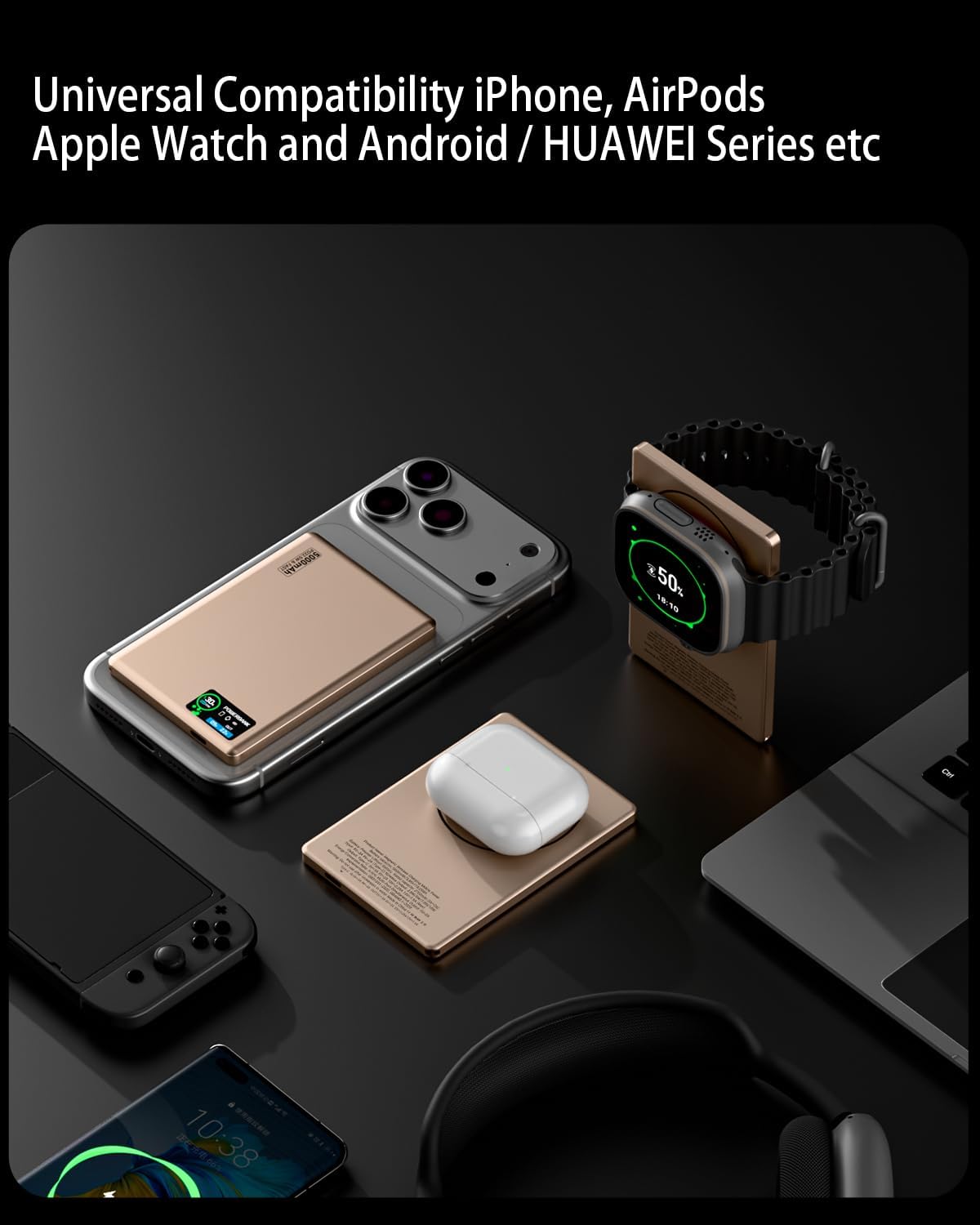 [Paquete de 2] Cargador portátil magnético para iPhone, 0.3 pulgada...