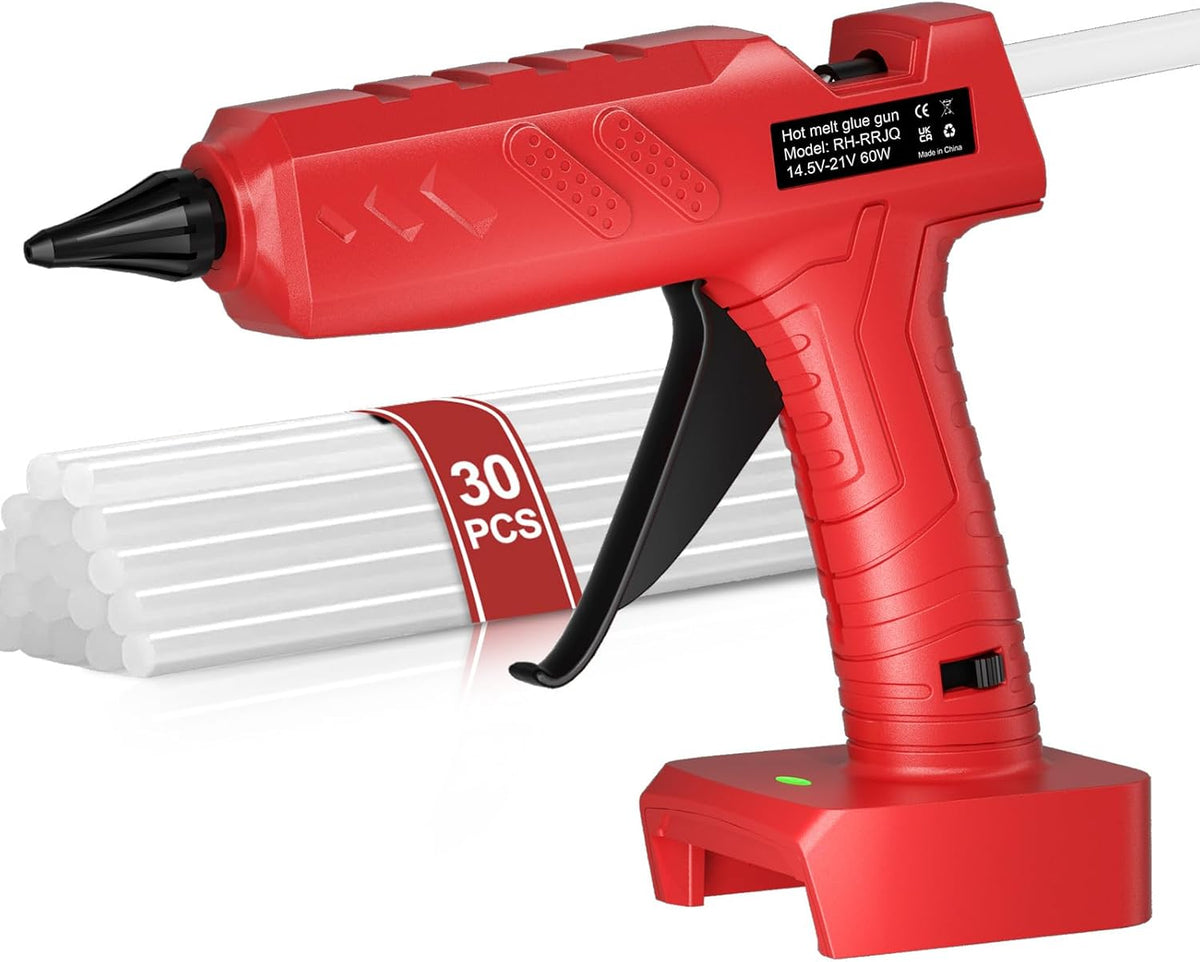 Pistola de pegamento caliente inalámbrica y palos para batería Milwaukee
