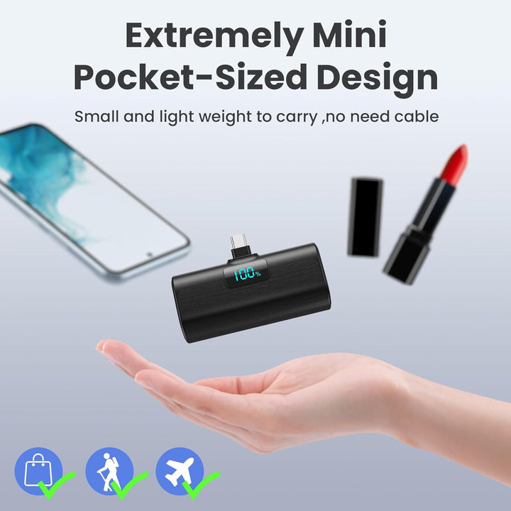 [Paquete de 2] Cargador portátil pequeño de 5200mAh, banco de energ...