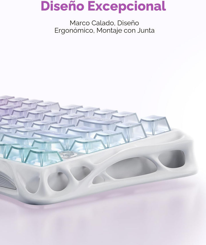 GravaStar Mercury K1 Lite 75% Teclado para Juegos, Teclado Inalámbr...