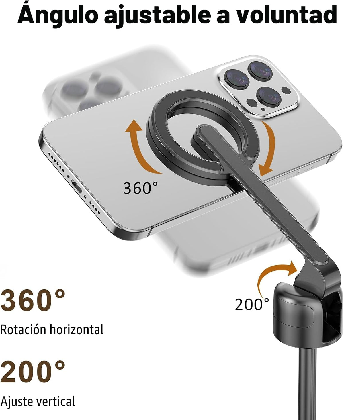 TONEOF 68" magnético aluminio teléfono trípode selfie palo para iPhone y