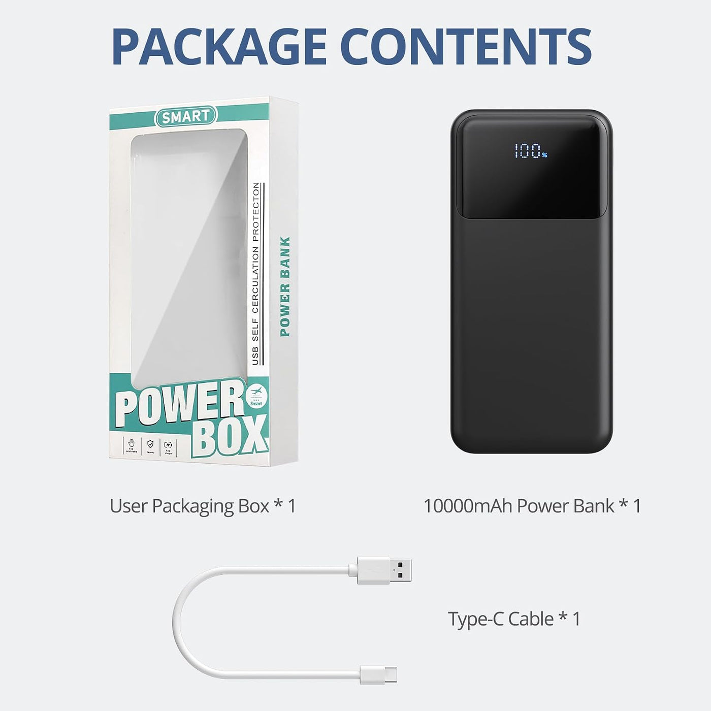 ZUOGGPET Cargador portátil con cables incorporados, banco de energí...