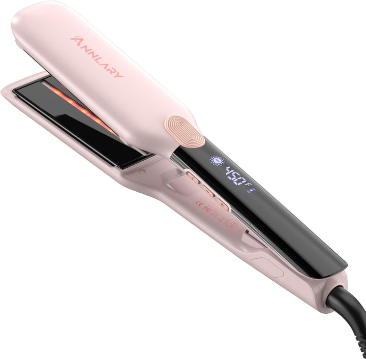 ANNLARY Plancha para el cabello, plancha plana de 1.75 pulgadas con...