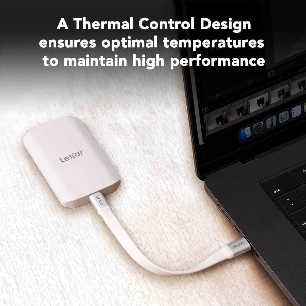 Lexar SSD externo ES5 de 1 TB, 2000 MB\/s R\/W, USB-C, magnético\/s...