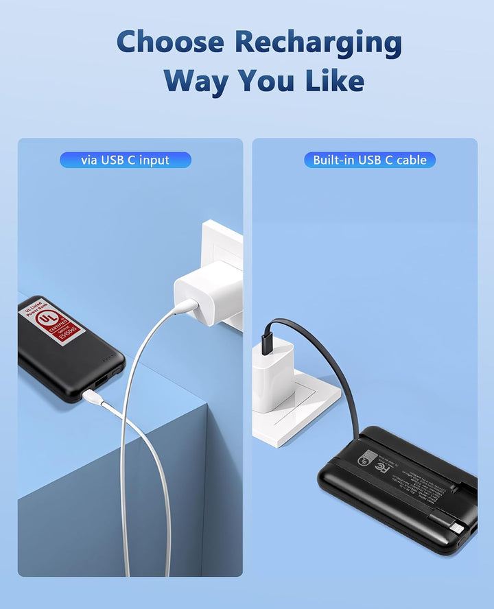 Miady Paquete de 6 cargadores portátiles a granel de 5000mAh