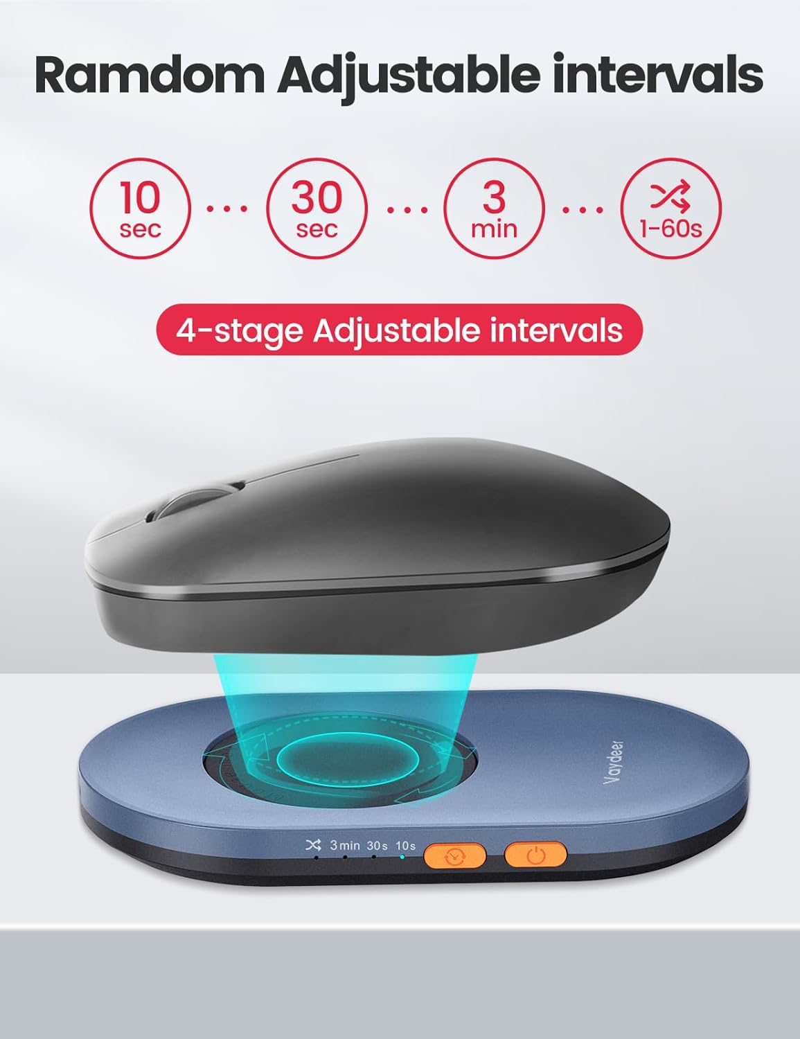 Vaydeer Air 3 - Mouse movedor ultra delgado, con temporizador de in...