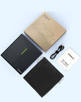 ORIGBELIE Unidad externa de CD\/DVD para portátil, 4 puertos USB y...