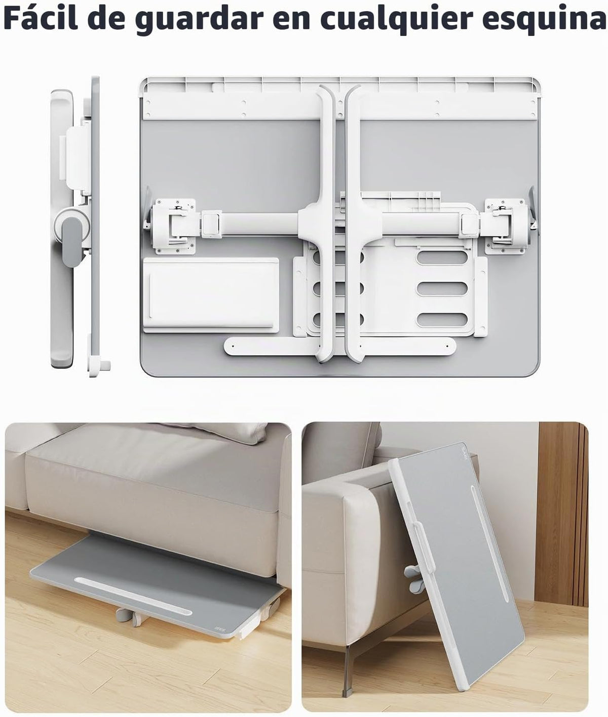 SAIJI - Escritorio de regazo para laptop para cama, mesa ajustable XL para