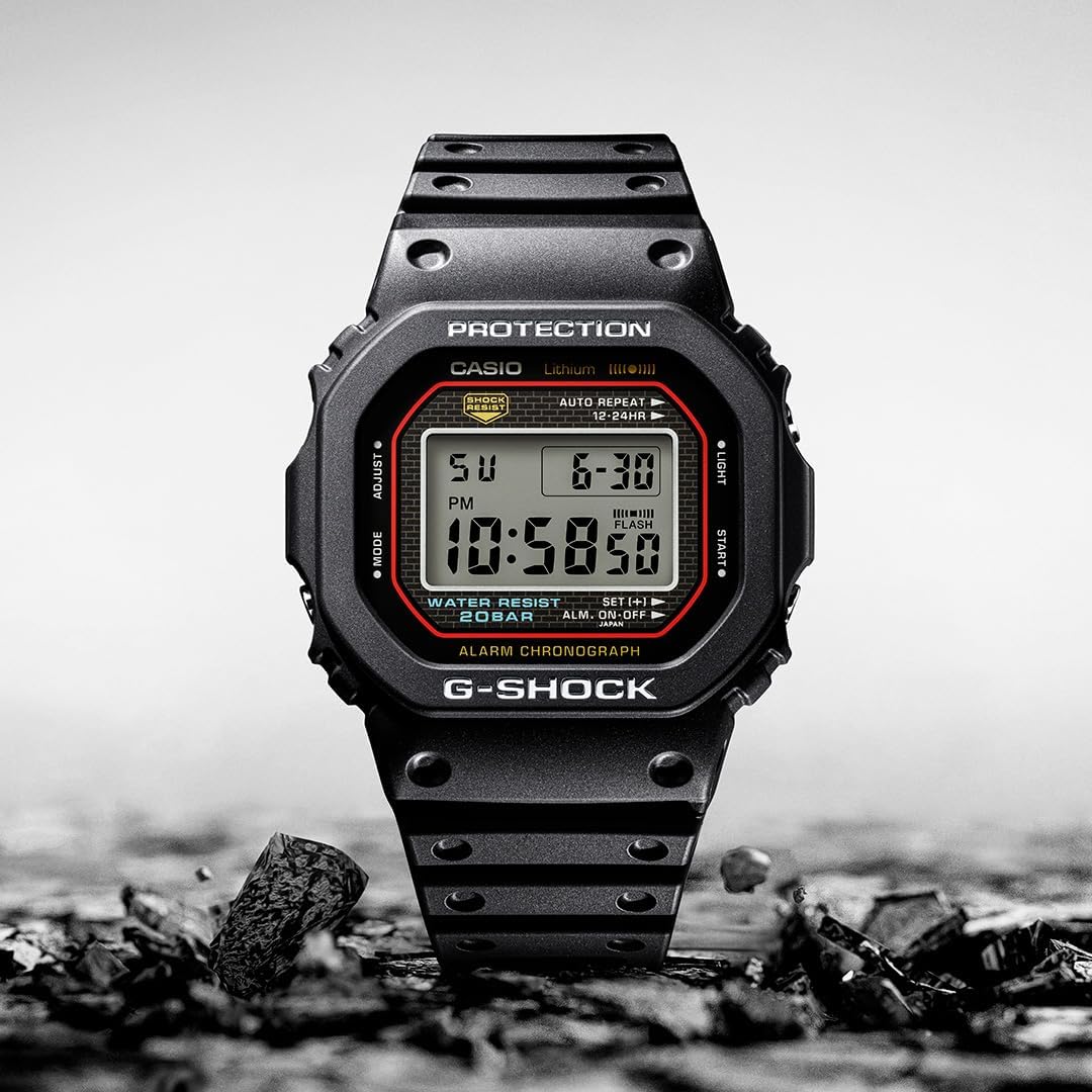 Casio G-Shock Serie Digital 5000 Reloj de Resina Negra 42.3mm - DW5000R-1A
