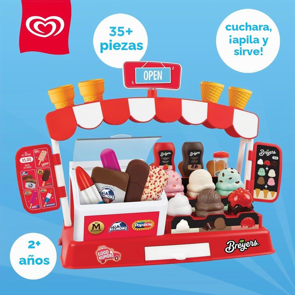 Casdon Juego oficial de heladería | Juguete de simulación de helados para niños mayores de 2 años | con buen humor, paleta, magnum, Klondike y Breyers