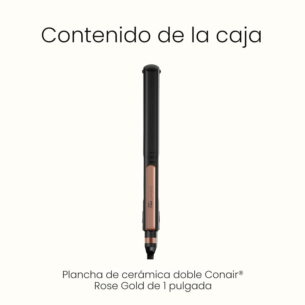 INFINITI PRO CONAIR Plancha de pelo de cerámica en oro rosa, planch...