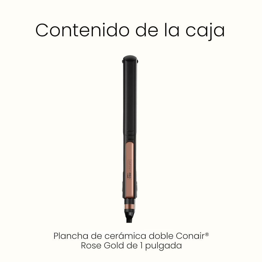 INFINITI PRO CONAIR Plancha de pelo de cerámica en oro rosa, planch...