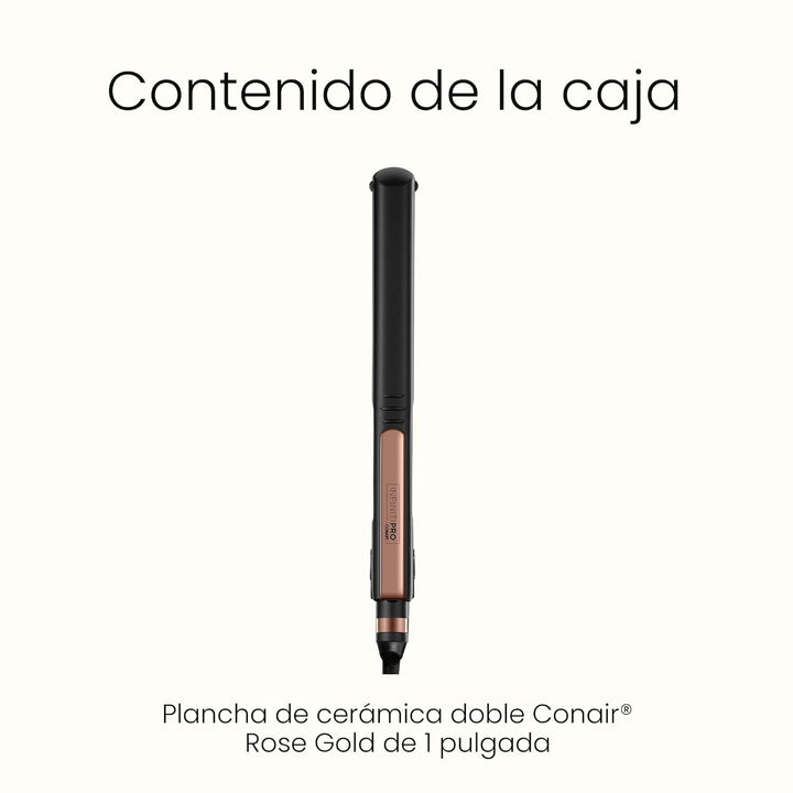 INFINITI PRO CONAIR Plancha de pelo de cerámica en oro rosa, planch...