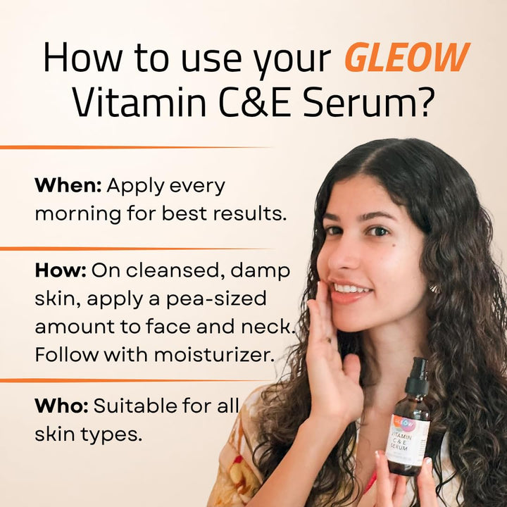 GLEOW Suero facial de vitamina C, suero hidratante de vitamina C pa...