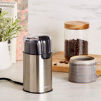Amazon Basics Molinillo de café eléctrico rápido para uso doméstico, molinillo de granos de café y especias fácil de usar con cuchillas de acero inoxidable de alta resistencia