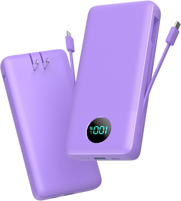 Cargador Portátil 33800mAh Banco de Energía USB C con Cables Integr...