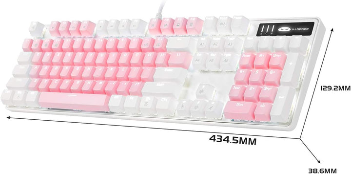 MageGee Teclado mecánico para juegos, nuevo teclado mejorado con in...