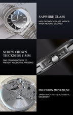 Reloj mecánico automático para hombre Specht & Söhne con cristal de zafiro, relojes automáticos para hombre de 40 mm, movimiento Miyota 8215 de Japón, resistente al agua hasta 50 m
