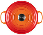 Le Creuset - Olla holandesa ancha, redonda y única de hierro fundido esmaltado, de 6.75 cuartos de galón, Fuego