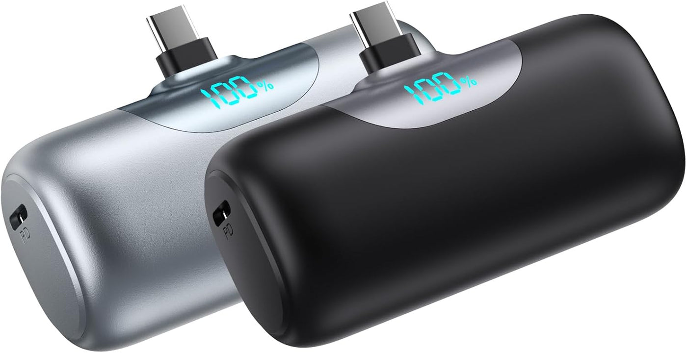 [2 Paquetes] Mini Cargador Portátil para iPhone 17\/16, 5500mAh Pan...