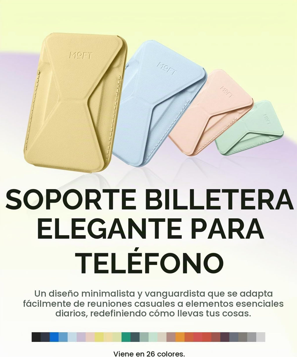 MOFT - Soporte magnético para cartera compatible con iPhone 18/17/16/15/14/13, ajuste de ángulo, soporte de teléfono compatible con MOVAS
