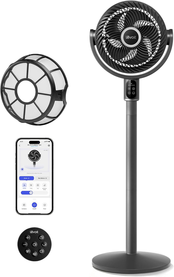 LEVOIT Ventilador de pie para dormitorio, ventilador de pedestal os...