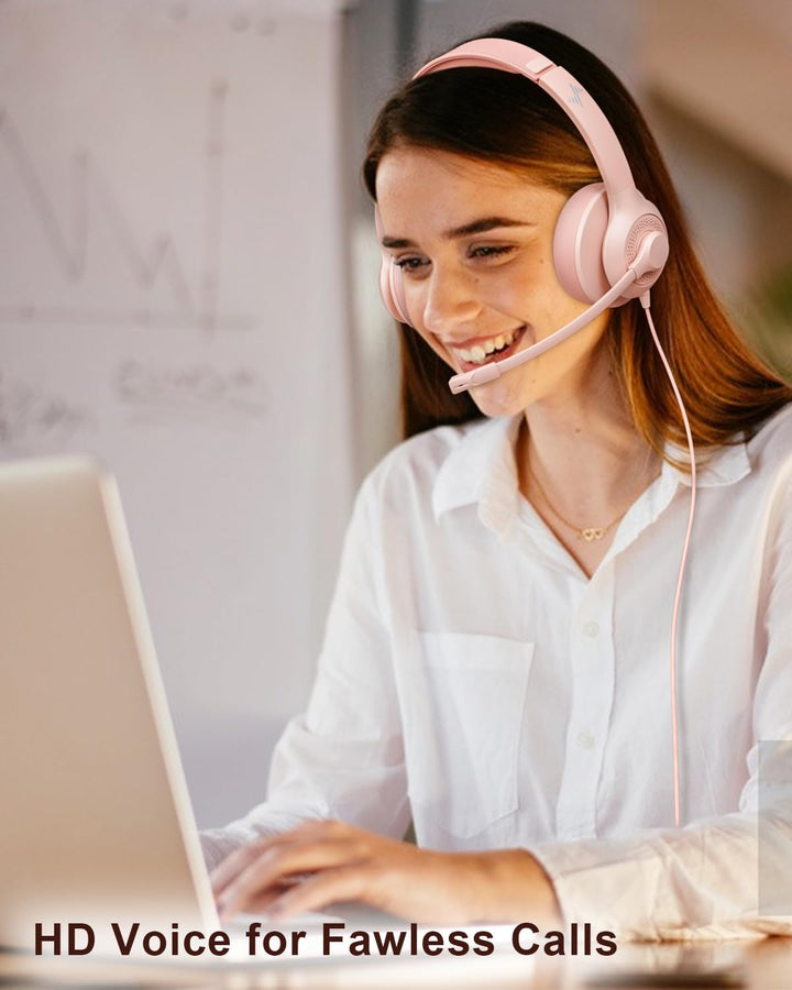 Auriculares JIAMQISHI USB con micrófono para PC, auriculares de com...