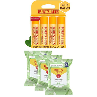 Burt's Bees Bundle - Bálsamo labial original de cera de abeja,...