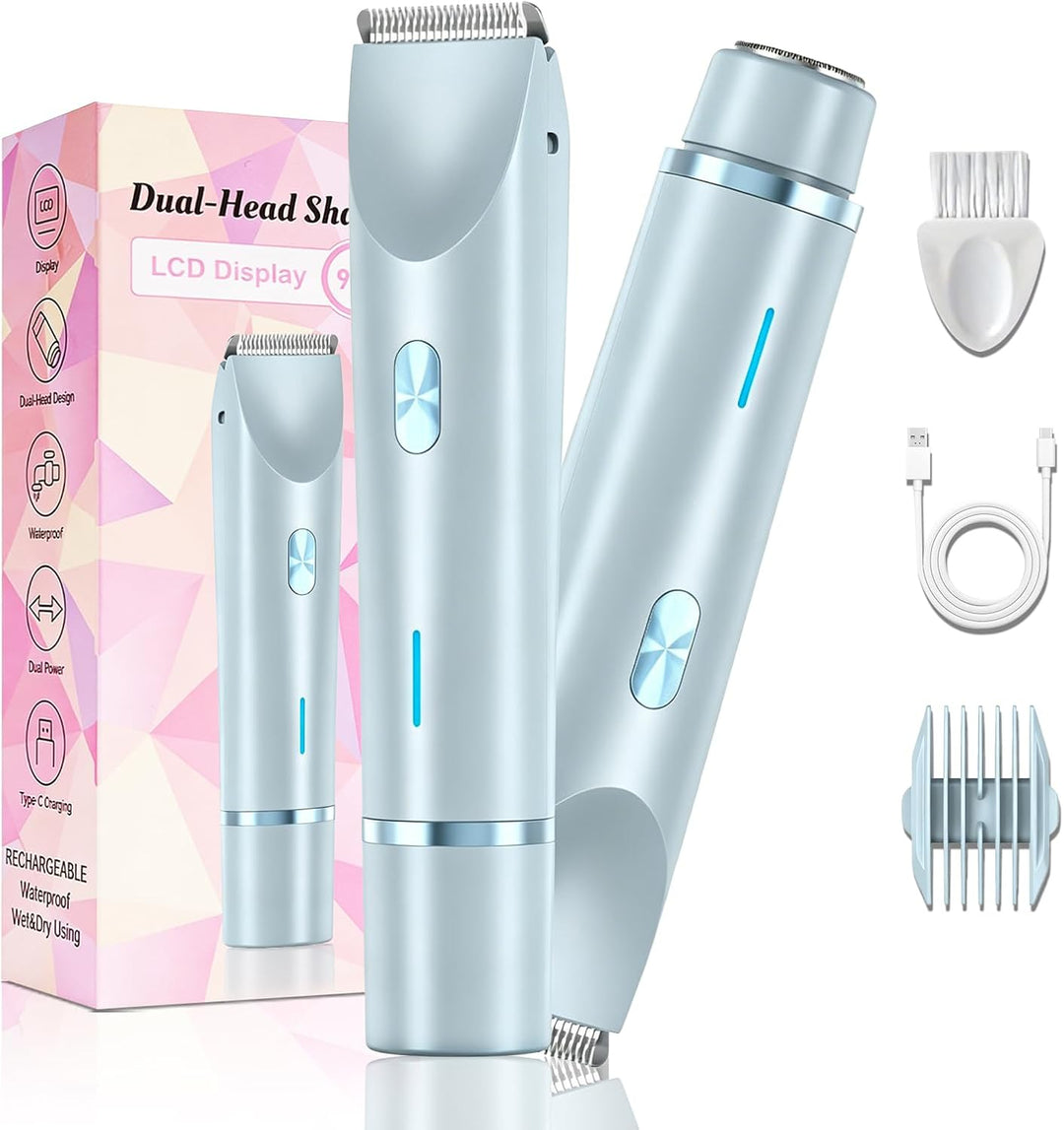 Debark Recortadora de bikini 2 en 1 para mujer, maquinilla de afeit...