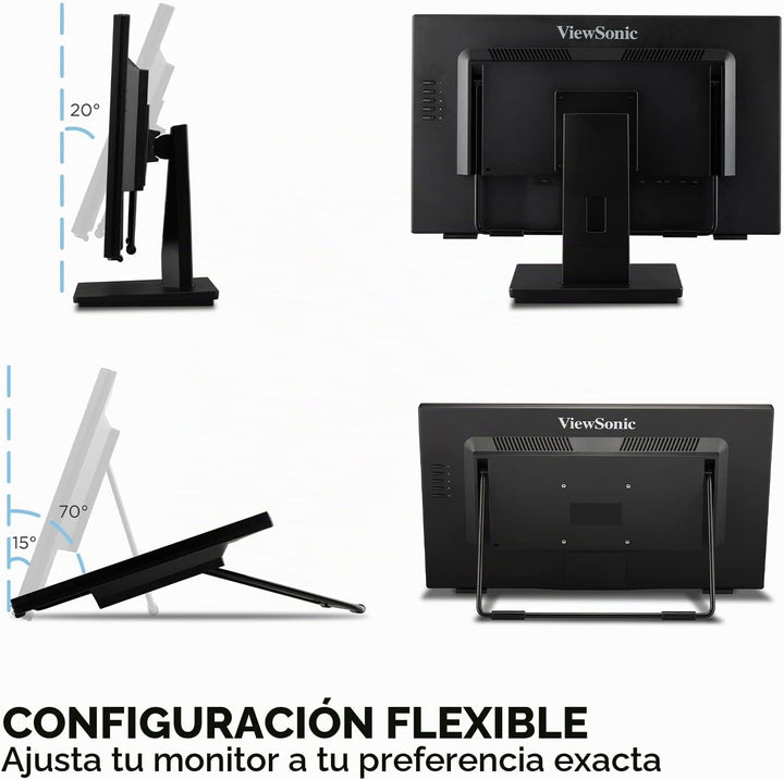 ViewSonic TD2465 Monitor de pantalla táctil de 24 pulgadas 1080p, m...