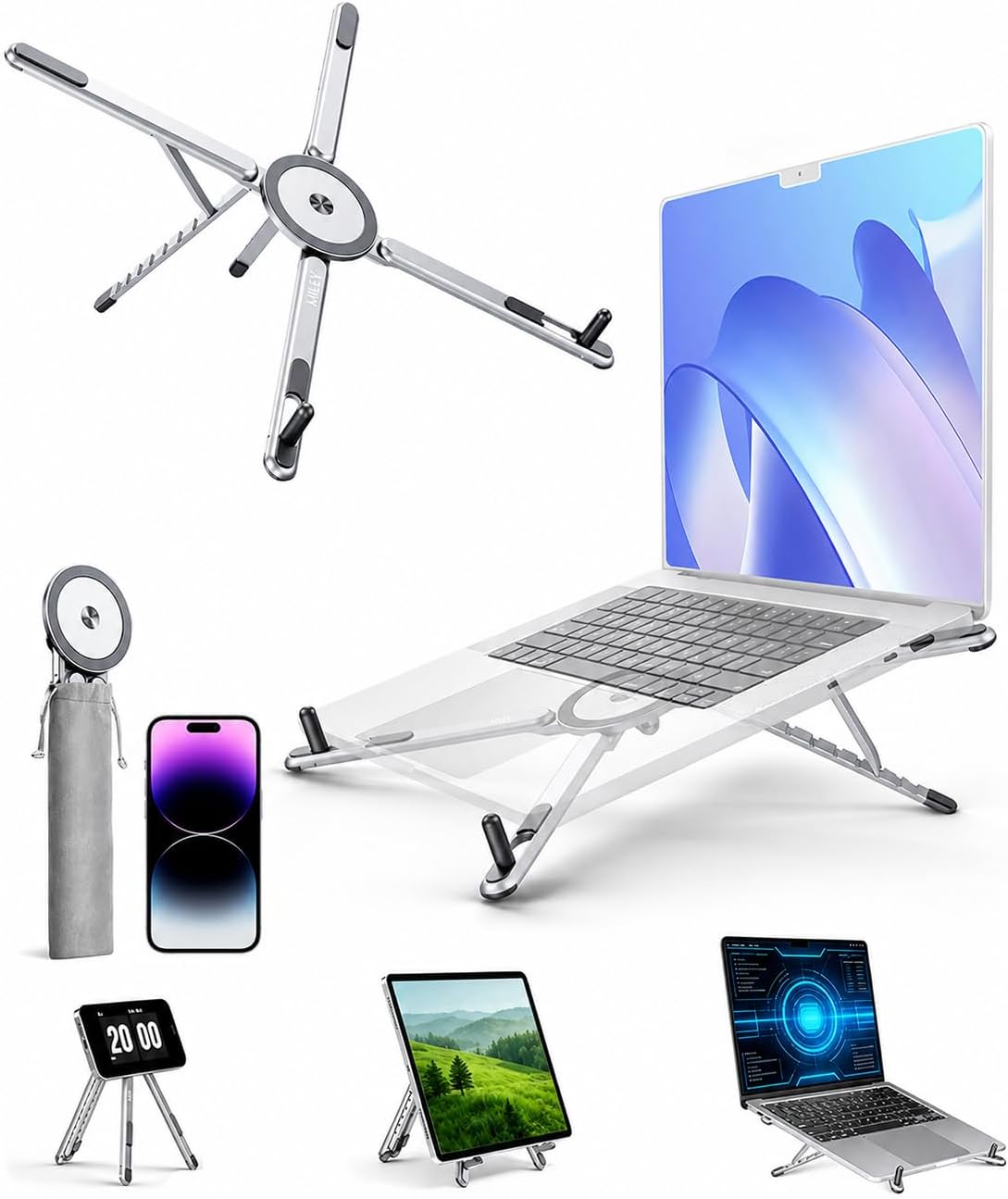 miley Soporte plegable portátil para computadora de escritorio, erg...