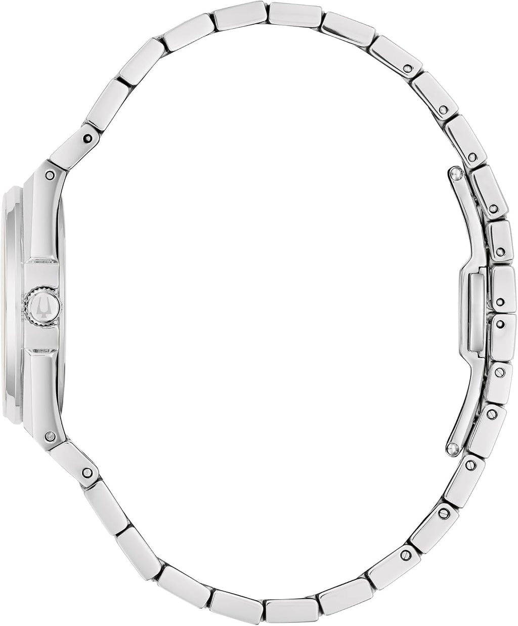 Bulova - Reloj de vestir clásico de cuarzo de tres manecillas con calendario y fecha para mujer, brazalete de acero inoxidable, esfera con patrón, 28mm