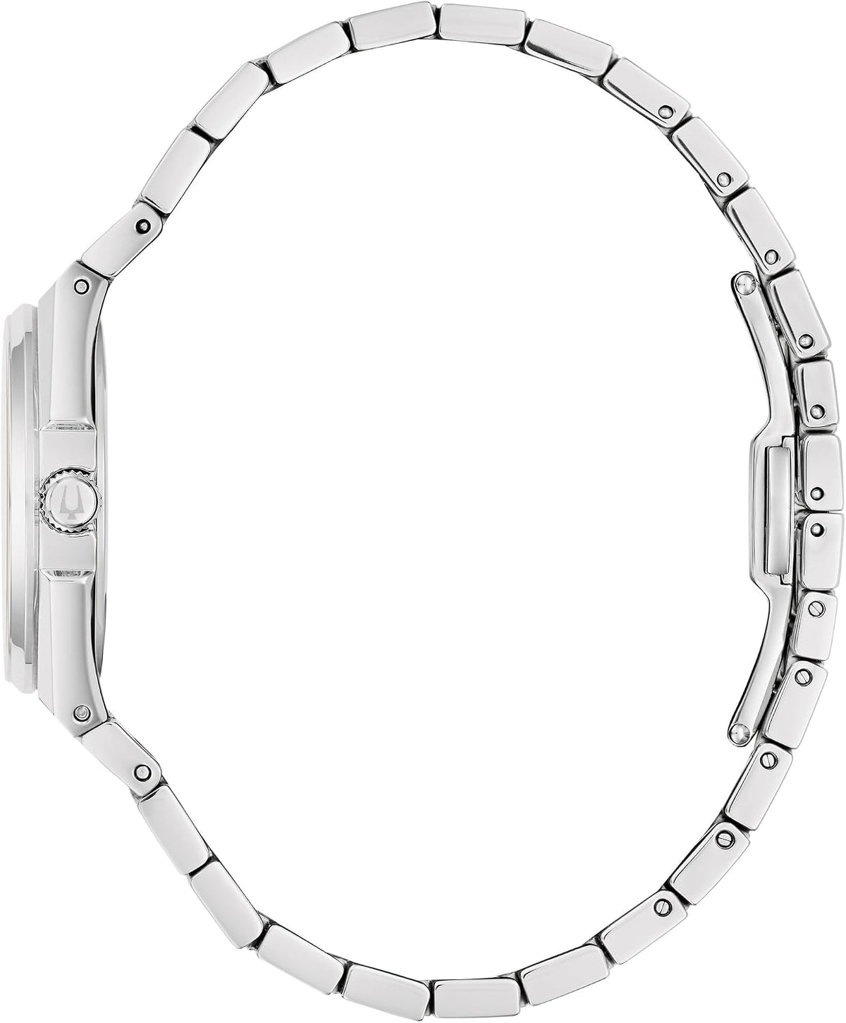 Bulova - Reloj de vestir clásico de cuarzo de tres manecillas con calendario y fecha para mujer, brazalete de acero inoxidable, esfera con patrón, 28mm