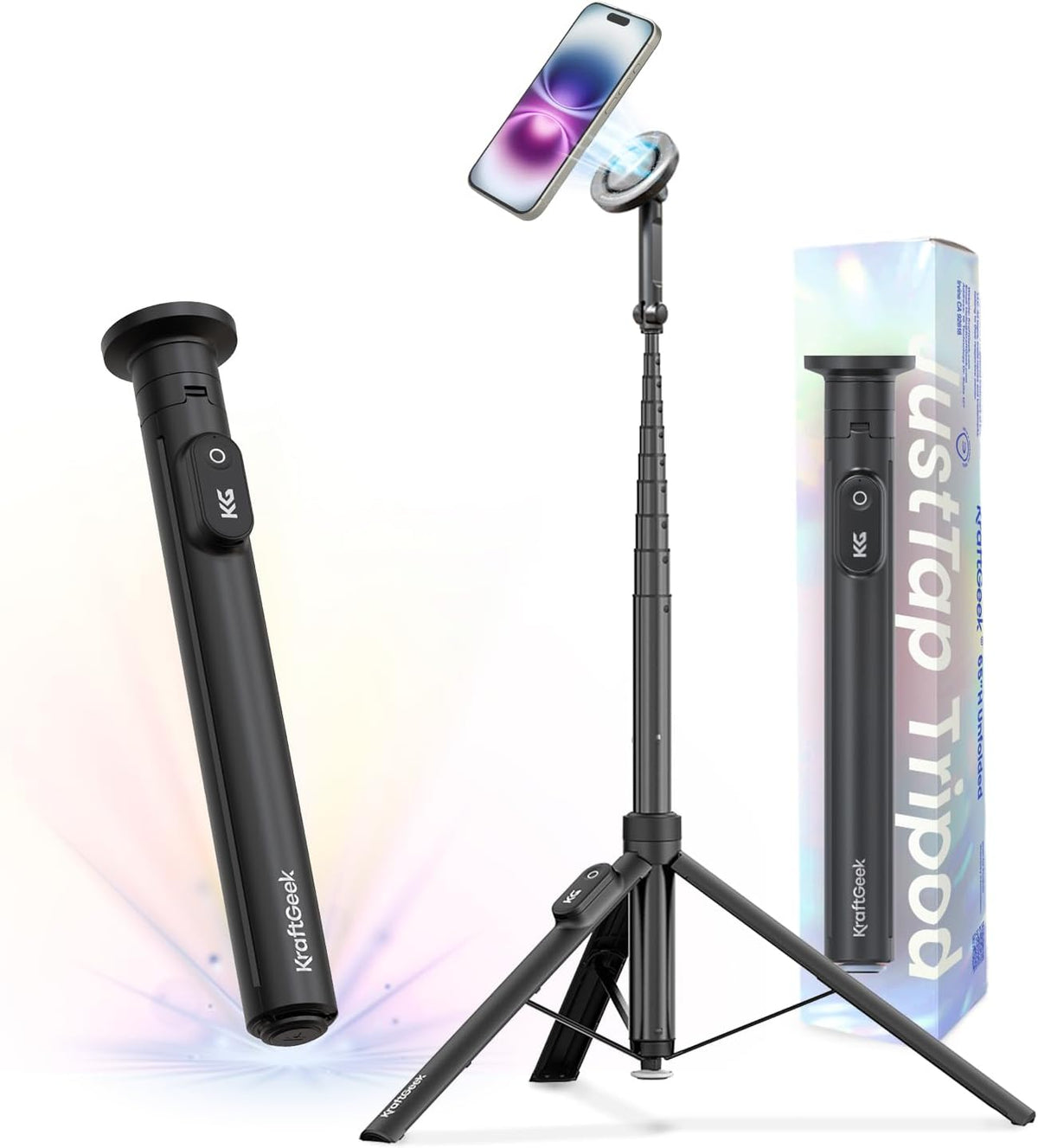 KraftGeek Trípode Magnético para Teléfono para iPhone, Trípode JustTap para MagSafe