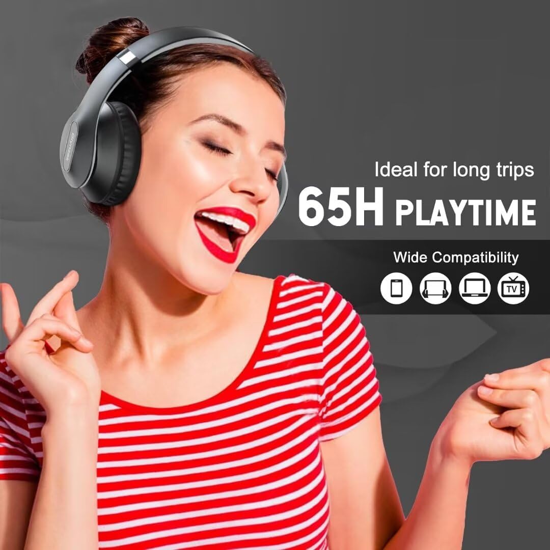 Glynzak Auriculares Bluetooth Inalámbricos Sobre La Oreja 65H Tiemp...
