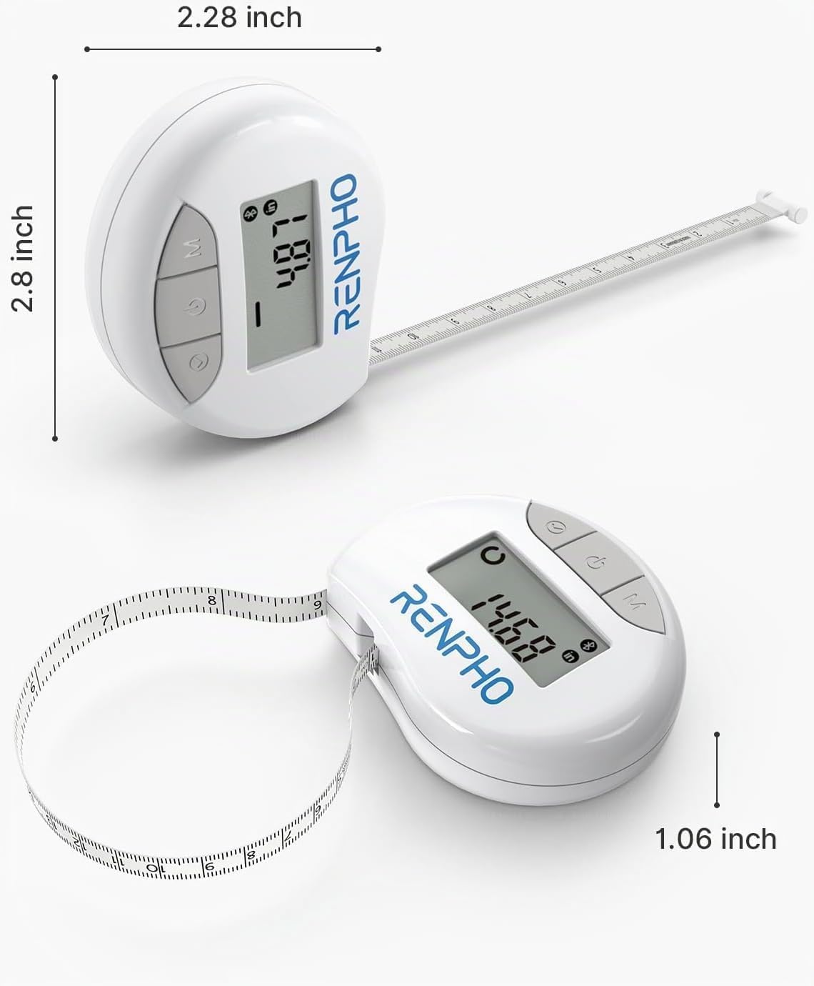 RENPHO Cinta métrica de cuerpo inteligente, aplicación Bluetooth
